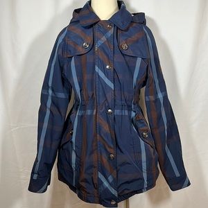 DAKS Girls Lightweight Plaid Hooded Jacket Size 15y (165cm)